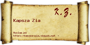 Kapsza Zia névjegykártya